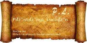Pöstényi Lucián névjegykártya
